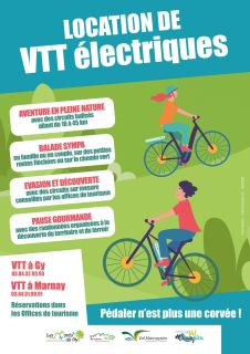 Location VTT électriques à l'assaut des Monts de Gy